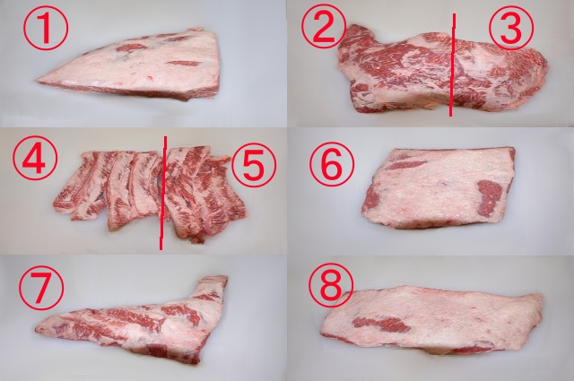 黒毛和牛 中バラ 焼肉用 8分割セット 1セット量り売り（8～12kg